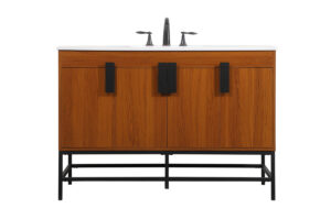 48 inch Single bathroom vanity in teak