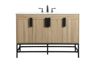 48 inch Single bathroom vanity in mango wood
