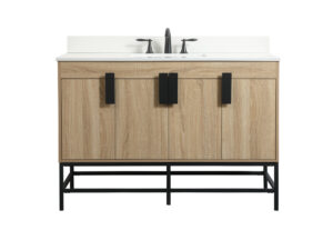 48 inch Single bathroom vanity in mango wood with backsplash