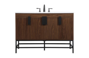 48 inch Single bathroom vanity in walnut