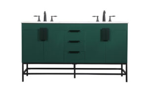60 inch double bathroom vanity in green