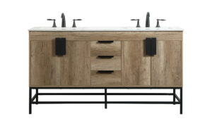 60 inch double bathroom vanity in natural oak