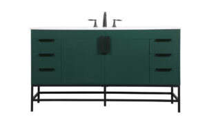 60 inch Single bathroom vanity in green