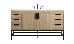 60 inch Single bathroom vanity in mango wood