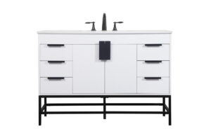 48 inch Single bathroom vanity in white