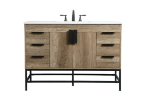 48 inch Single bathroom vanity in natural oak
