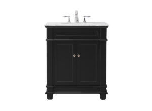 30 inch Single bathroom vanity set in black