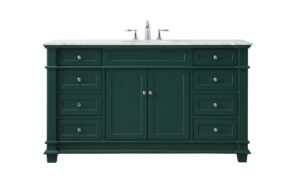 60 inch double bathroom vanity set in green