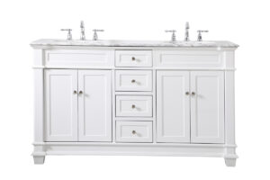60 inch Double Bathroom Vanity set in White