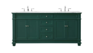 72 inch double bathroom vanity set in green