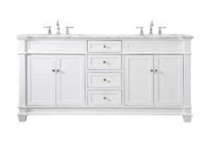 72 inch Double Bathroom Vanity set in White