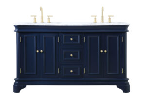 60 inch Double Bathroom Vanity set in Blue