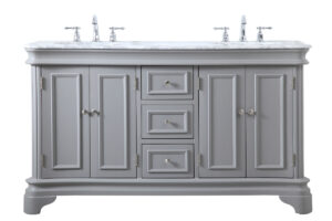 60 inch Double Bathroom Vanity set in Grey