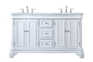 60 inch Double Bathroom Vanity set in White