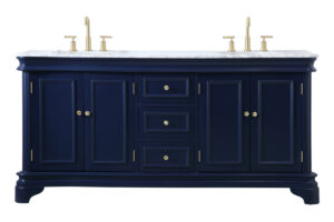 72 inch Double Bathroom Vanity set in Blue