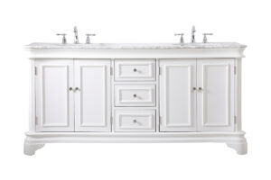 72 inch Double Bathroom Vanity set in White
