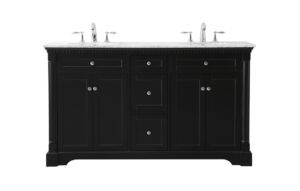 60 inch double bathroom vanity set in black