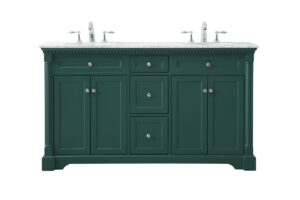 60 inch double bathroom vanity set in green