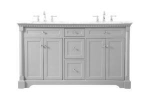 60 inch double bathroom vanity in Grey