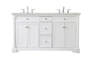 60 inch double bathroom vanity in White