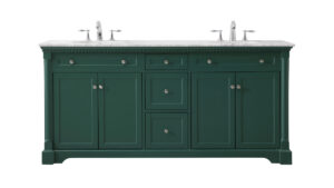 72 inch double bathroom vanity set in green