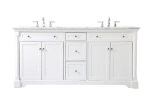 72 inch double bathroom vanity in White