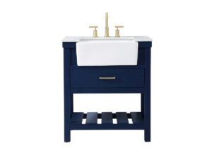 30 inch Single bathroom vanity in blue