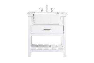 30 inch Single bathroom vanity in white