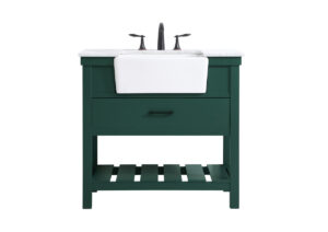 36 inch Single bathroom vanity in green