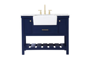 42 inch Single bathroom vanity in blue