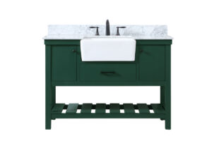 48 inch Single bathroom vanity in green with backsplash