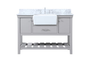 48 inch Single bathroom vanity in grey with backsplash