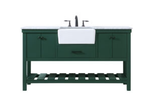 60 inch Single bathroom vanity in green