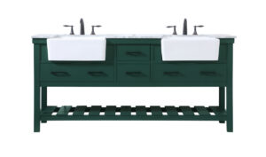 72 inch double bathroom vanity in green