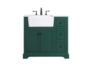 36 inch Single bathroom vanity in green