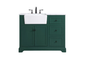 42 inch Single bathroom vanity in green