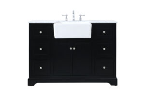 48 inch Single bathroom vanity in black