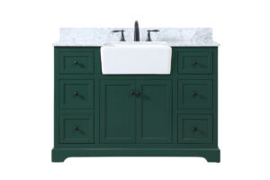 48 inch Single bathroom vanity in green with backsplash