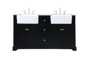 60 inch double bathroom vanity in black