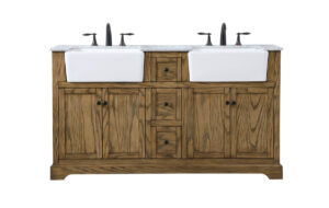 60 inch double bathroom vanity in driftwood