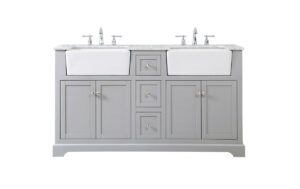 60 inch double bathroom vanity in grey