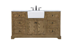 60 inch Single bathroom vanity in driftwood