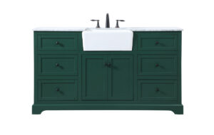 60 inch Single bathroom vanity in green