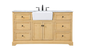 60 inch Single bathroom vanity in natural wood