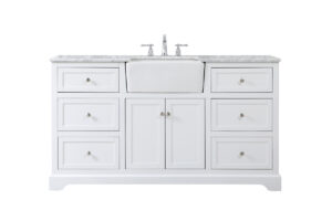 60 inch Single bathroom vanity in white