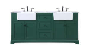 72 inch double bathroom vanity in green