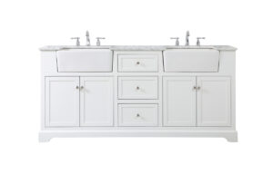 72 inch double bathroom vanity in white