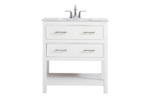 30 inch Single Bathroom Vanity in White