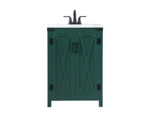 24 inch Single bathroom vanity in green