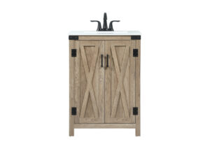24 inch Single bathroom vanity in natural oak